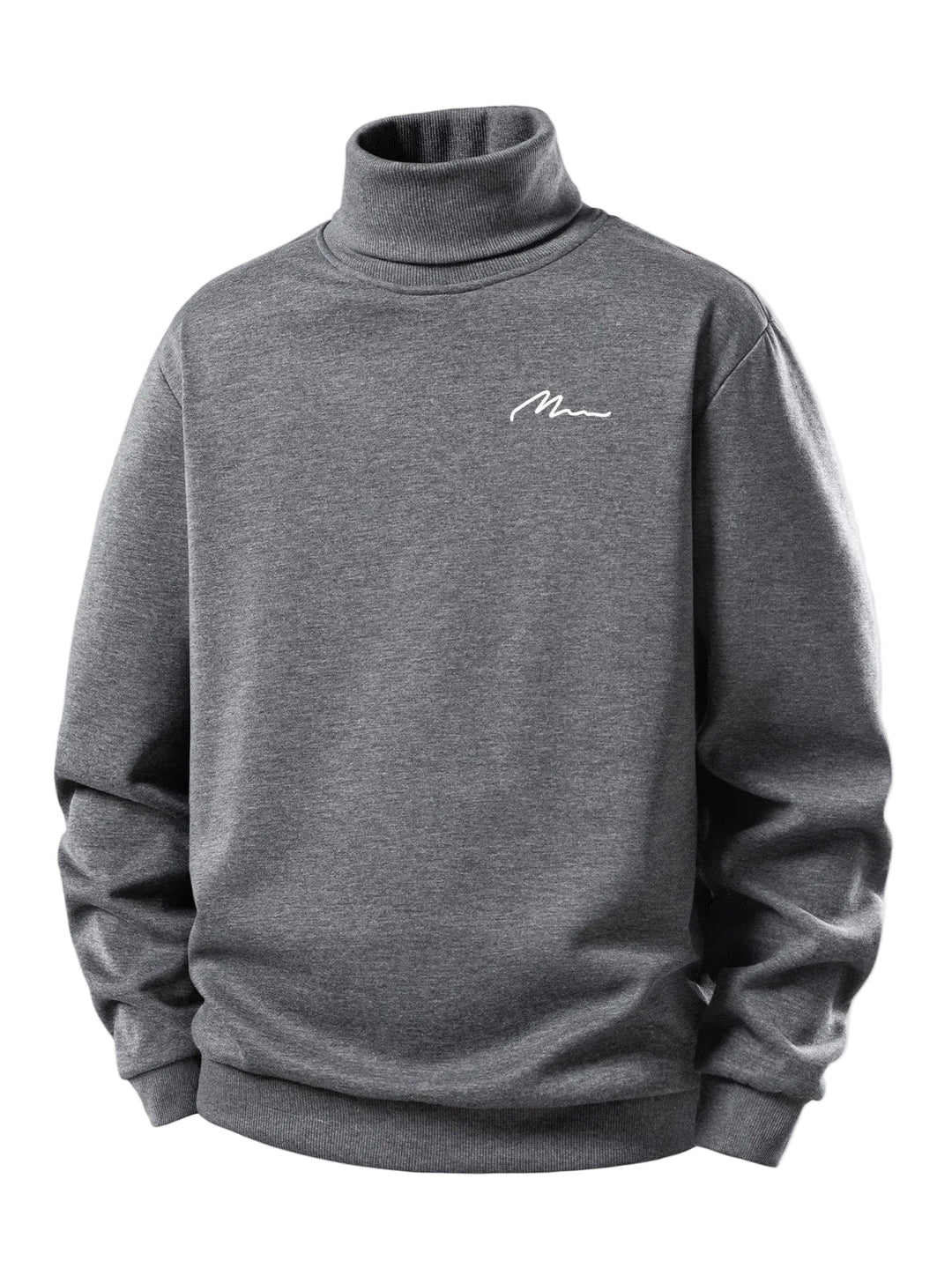 Heren Teddy Fleece Gevoerde Coltrui in grijs, Warm Casual Pullover