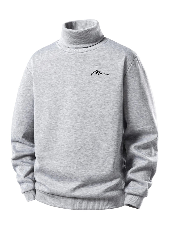 Heren Teddy Fleece Gevoerde Coltrui in lichtgrijs, Warm Casual Pullover