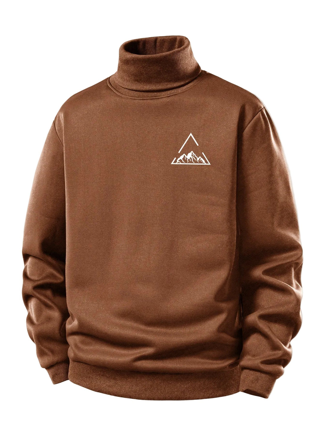 Heren Teddy Fleece Gevoerde Coltrui in bruin, Warm Comfort Pullover