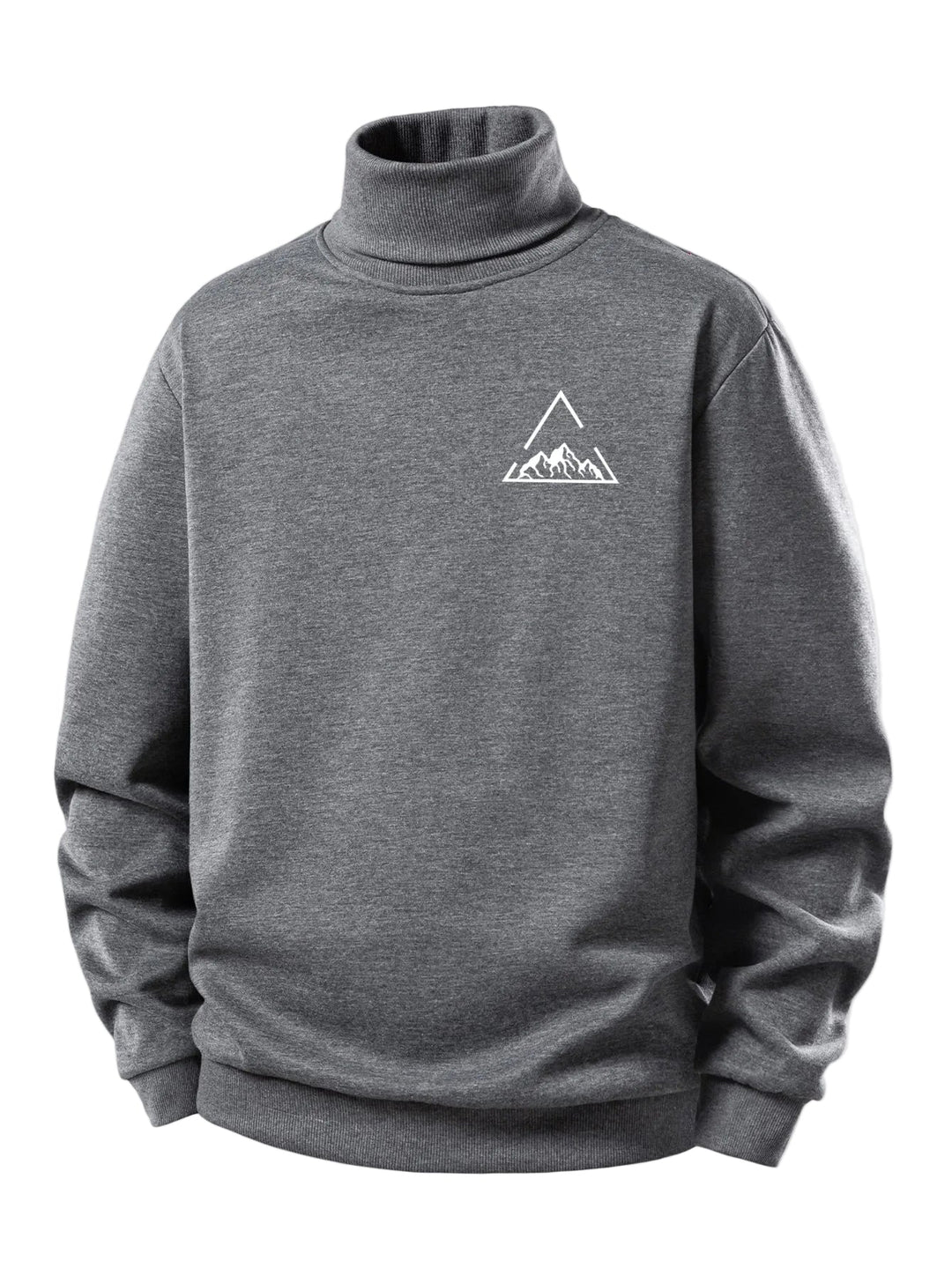 Heren Teddy Fleece Gevoerde Coltrui in grijs, Warm Comfort Pullover