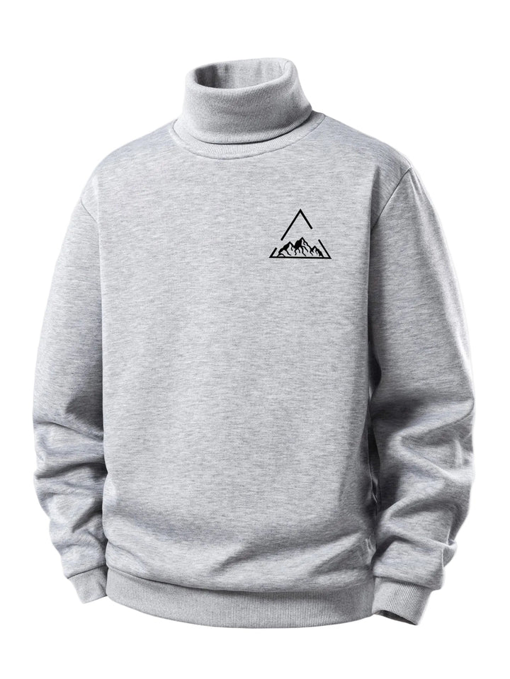 Heren Teddy Fleece Gevoerde Coltrui in lichtgrijs, Warm Comfort Pullover