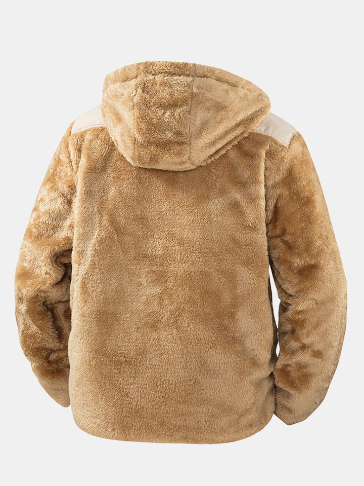 Heren Teddy Fleece Hoodie Jas - Comfortabele Winterjas
