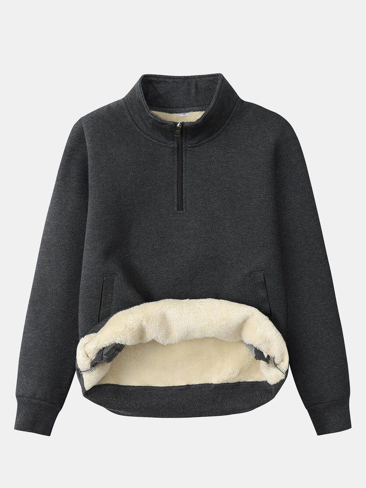 Heren Teddy Fleece Sweatshirt met Ritssluiting - Warm Katoenblend