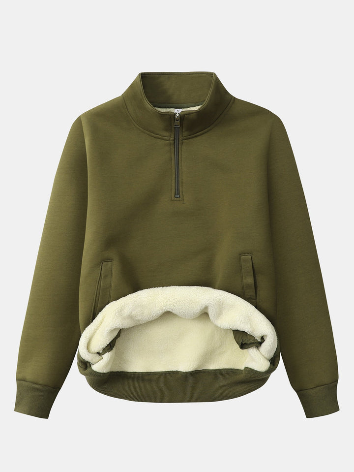 Heren Teddy Fleece Sweatshirt met Ritssluiting - Warm Katoenblend
