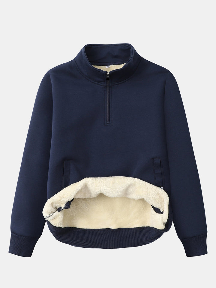 Heren Teddy Fleece Sweatshirt met Ritssluiting - Warm Katoenblend