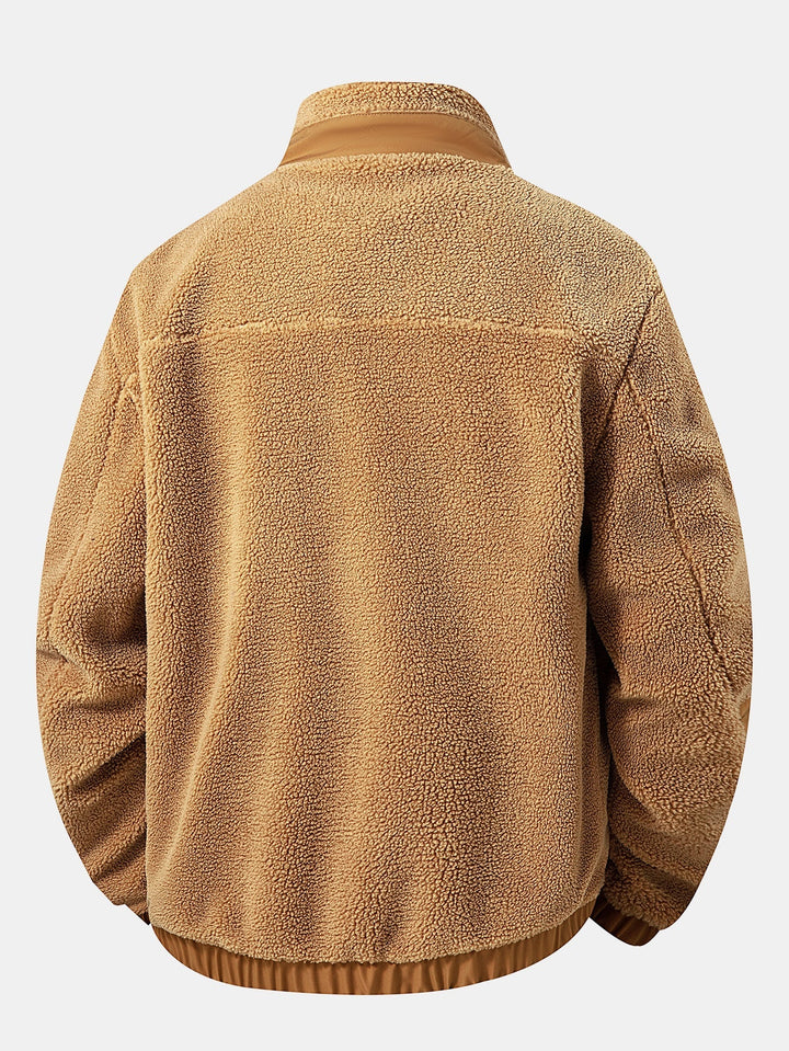 Heren Teddy Fleece Zip-Up Jas - Warm Casual Winterjas