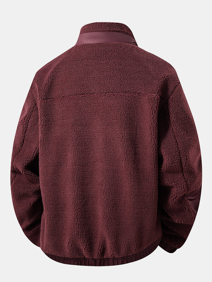 Heren Teddy Fleece Zip-Up Jas - Warm Casual Winterjas