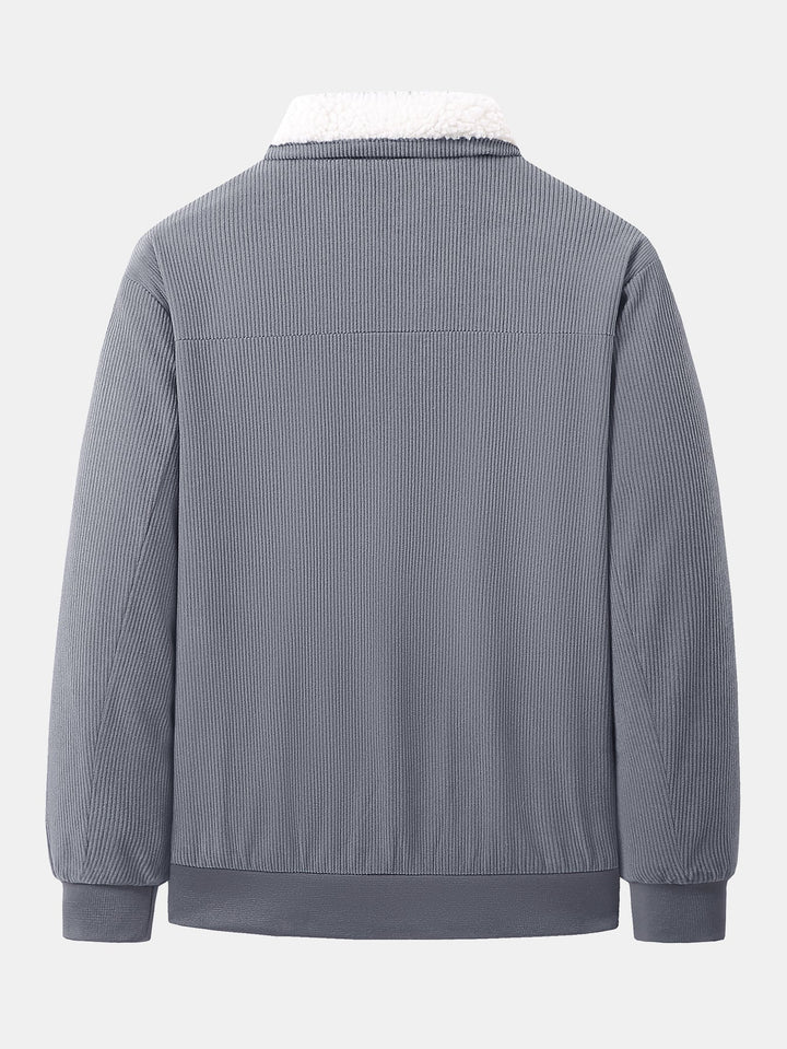 Heren Teddy Gevoerde Corduroy Jas - Casual Winterjas