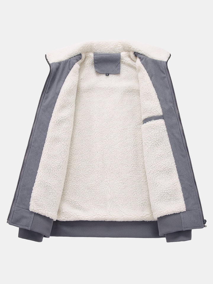 Heren Teddy Gevoerde Corduroy Jas - Casual Winterjas