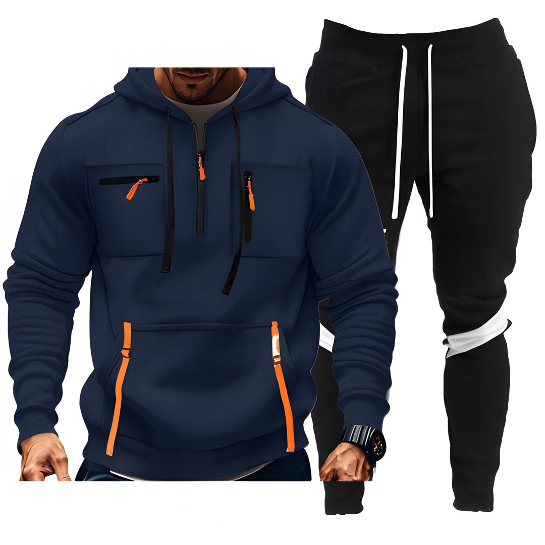 Heren Trainingspak Hoodie & Joggingbroek - Sportief & Comfortabel - Blauw