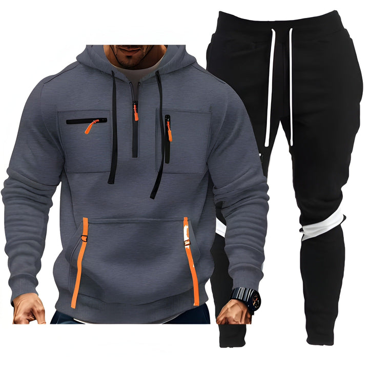 Heren Trainingspak Hoodie & Joggingbroek - Sportief & Comfortabel - Donkergrijs