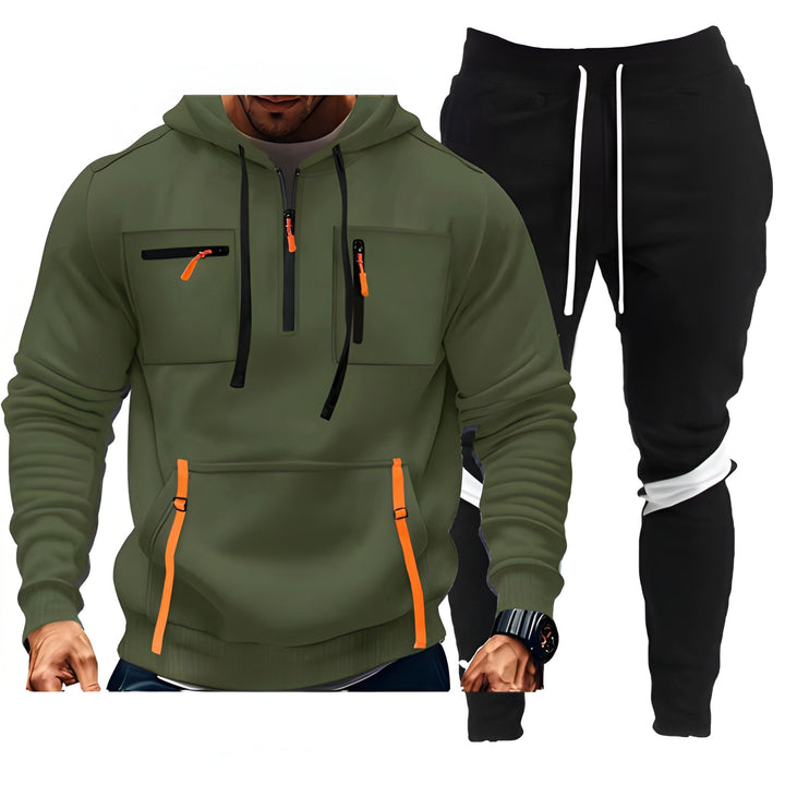 Heren Trainingspak Hoodie & Joggingbroek - Sportief & Comfortabel - Groen