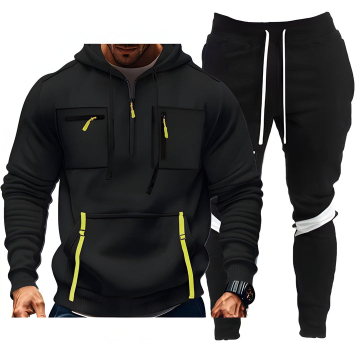Heren Trainingspak Hoodie & Joggingbroek - Sportief & Comfortabel - Zwart