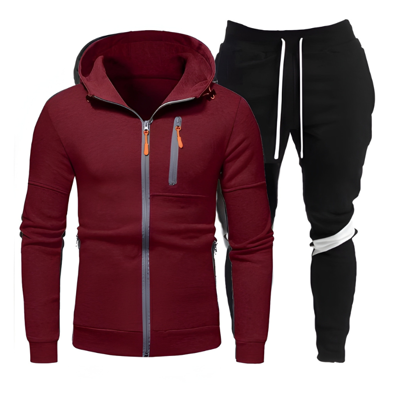 Heren Trainingspak Hoodie & Joggingbroek - Sportief - Rood