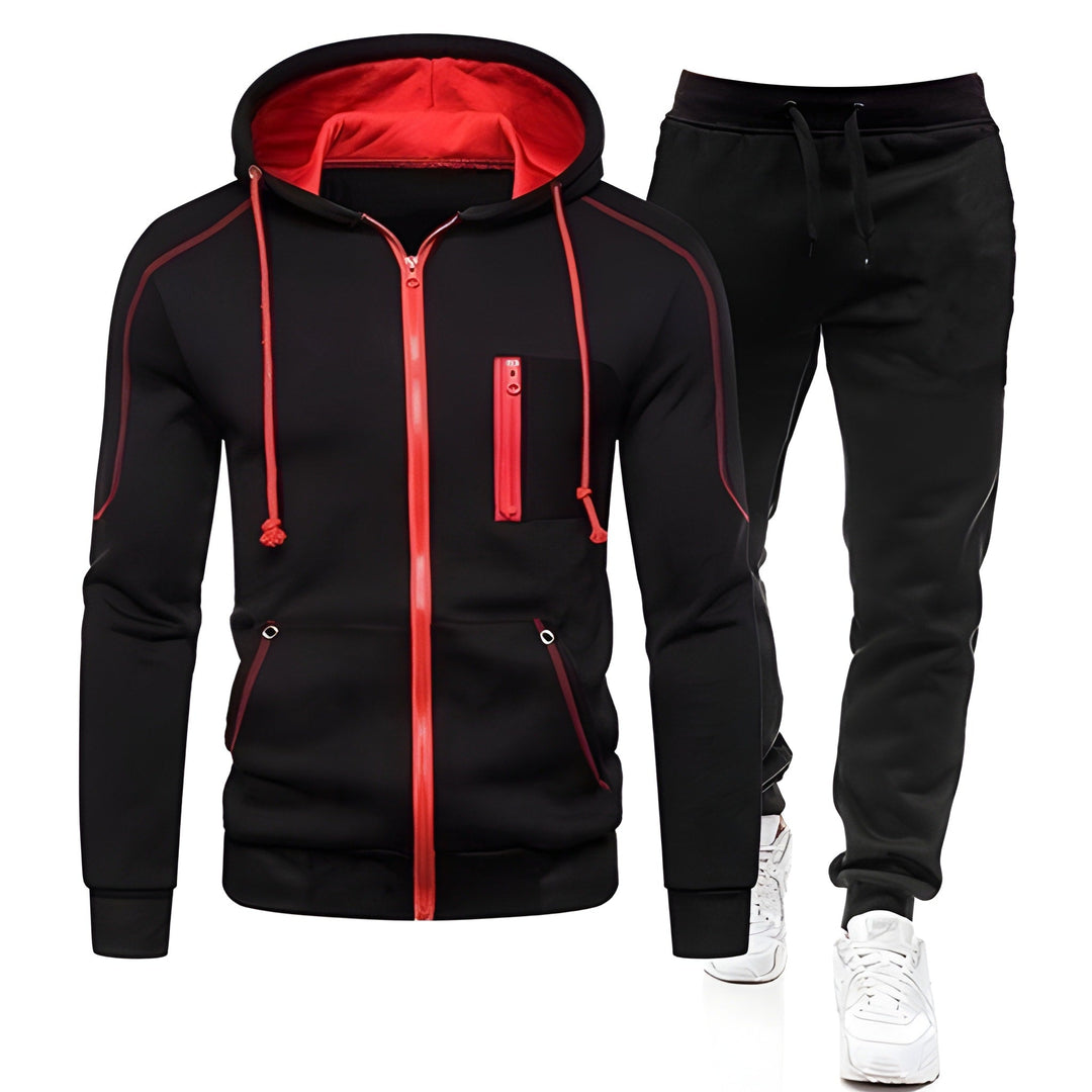 Heren Trainingspak Hoodie & Joggingbroek - Warm & Sportief - Zwart