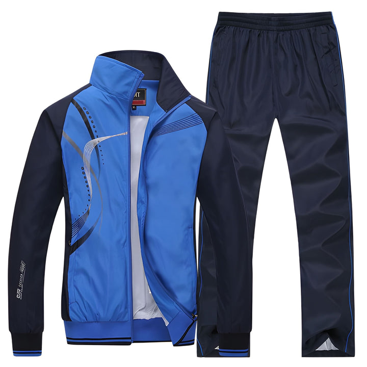 Heren Trainingspak Tweedelig - Sportief Casual Jack en Broek - Blauw