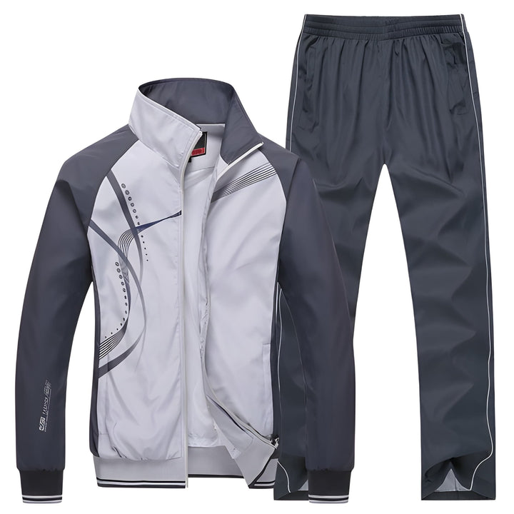 Heren Trainingspak Tweedelig - Sportief Casual Jack en Broek - Grijs