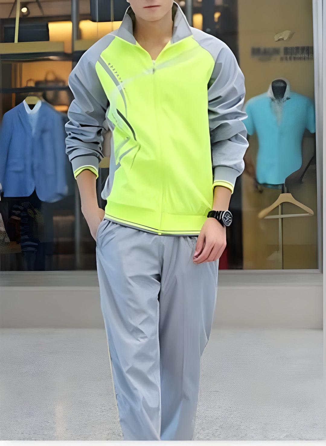 Heren Trainingspak Tweedelig - Sportief Casual Jack en Broek - Groen