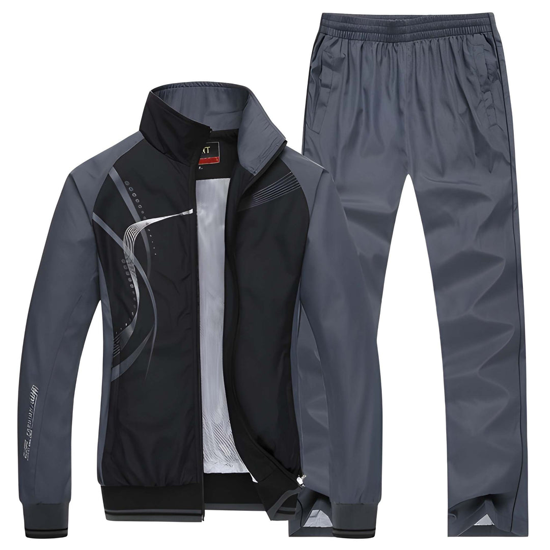 Heren Trainingspak Tweedelig - Sportief Casual Jack en Broek - Zwart