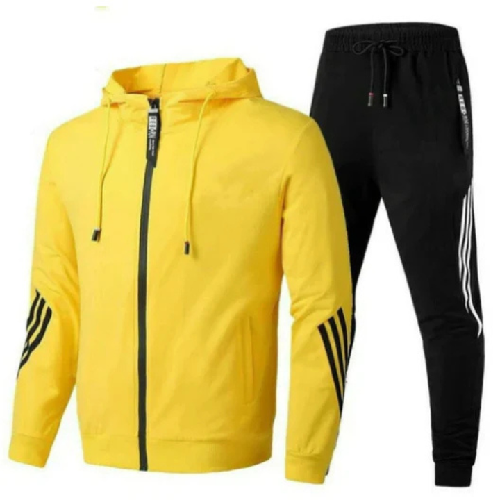 Heren Trainingsset Vest en Broek - Sportief Comfort - Geel