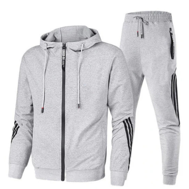Heren Trainingsset Vest en Broek - Sportief Comfort - Grijs