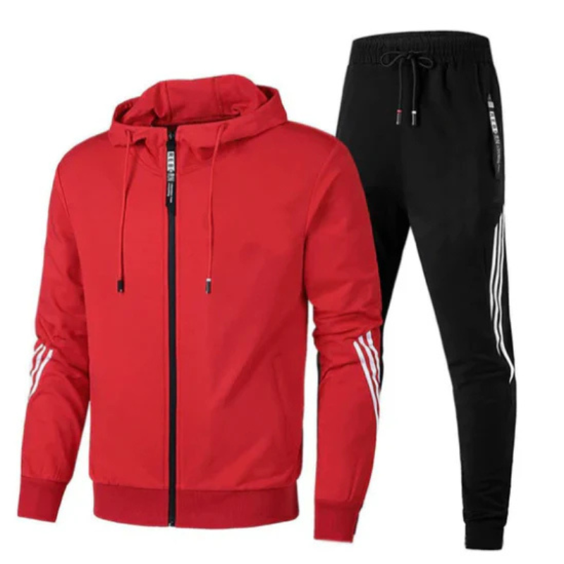 Heren Trainingsset Vest en Broek - Sportief Comfort - Rood