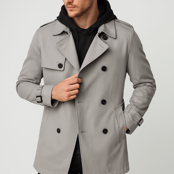 Heren Trenchcoat Double Breasted - Klassieke Herfstjas