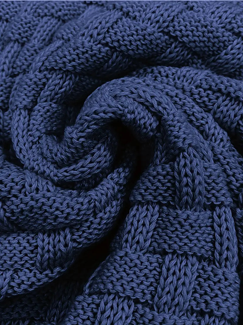 Heren Trui met Knoopsluiting en Breipatroon - Regular Fit