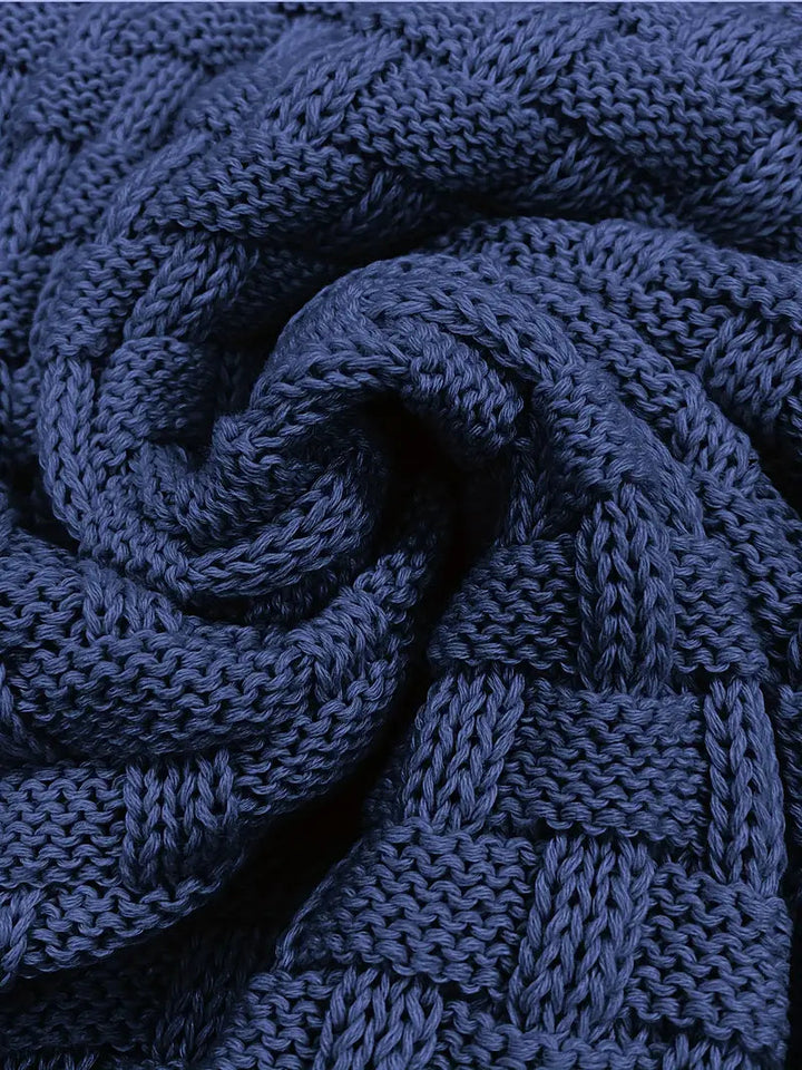 Heren Trui met Knoopsluiting en Breipatroon - Regular Fit