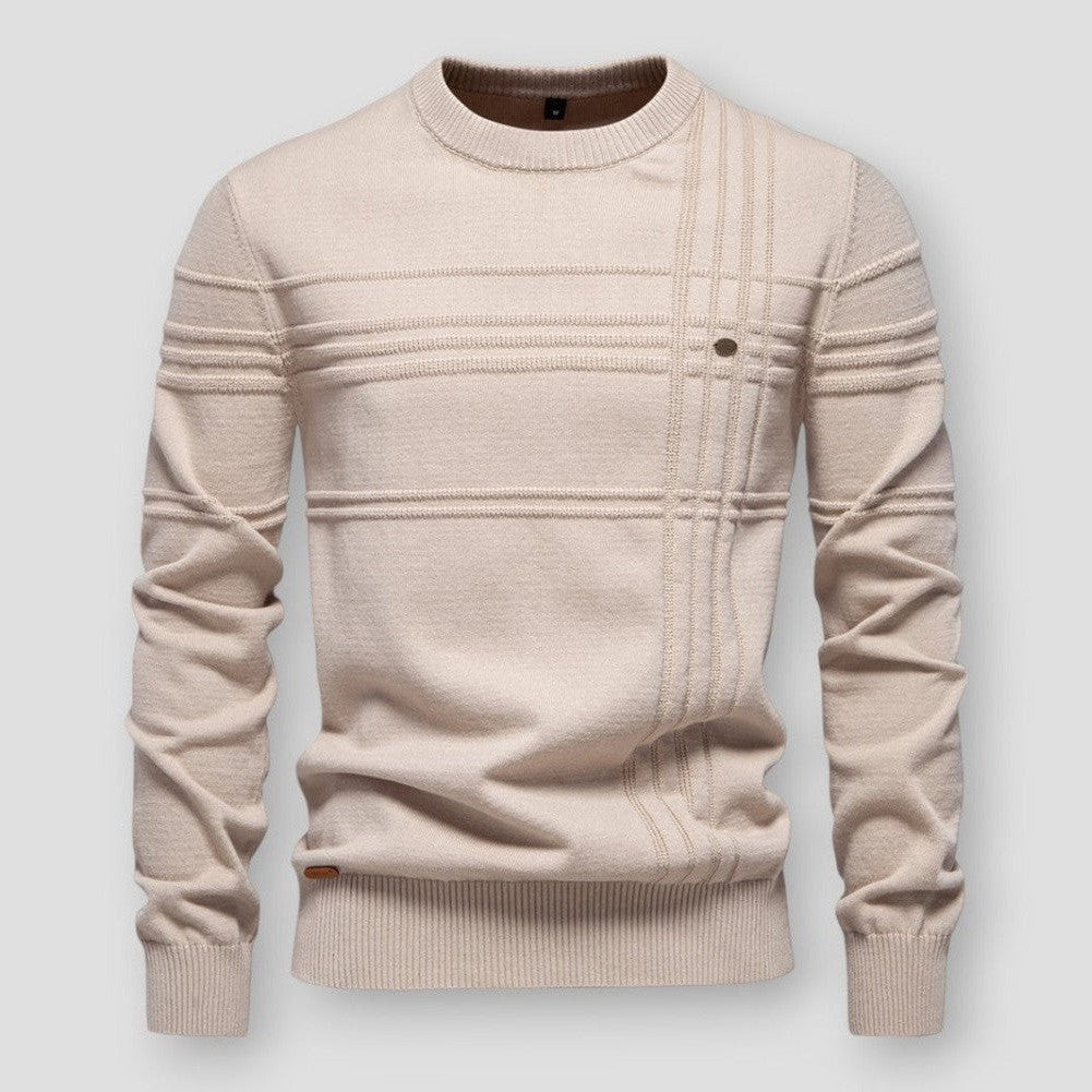 Heren Trui Ronde Hals - Klassieke Comfort Stijl - Beige