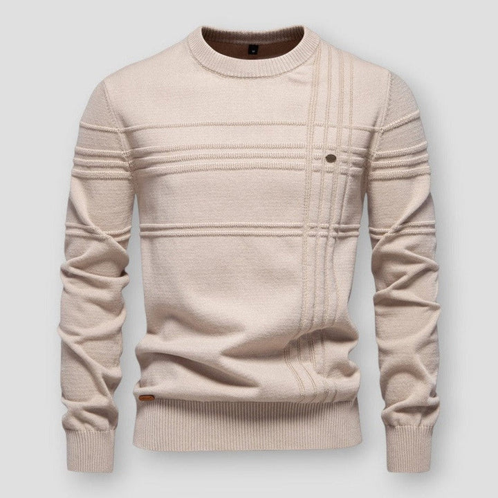 Heren Trui Ronde Hals - Klassieke Comfort Stijl - Beige