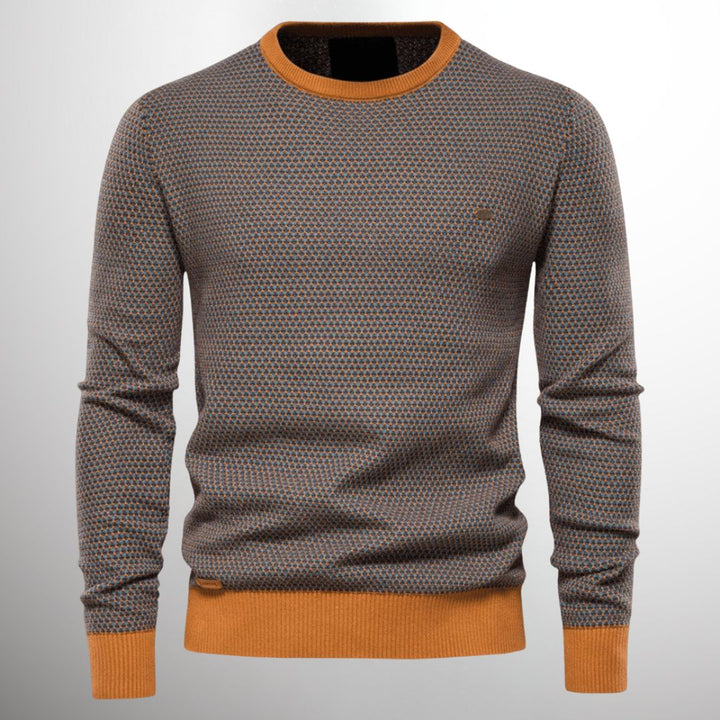Heren trui ronde hals lange mouwen - Klassieke elegantie - Oranje