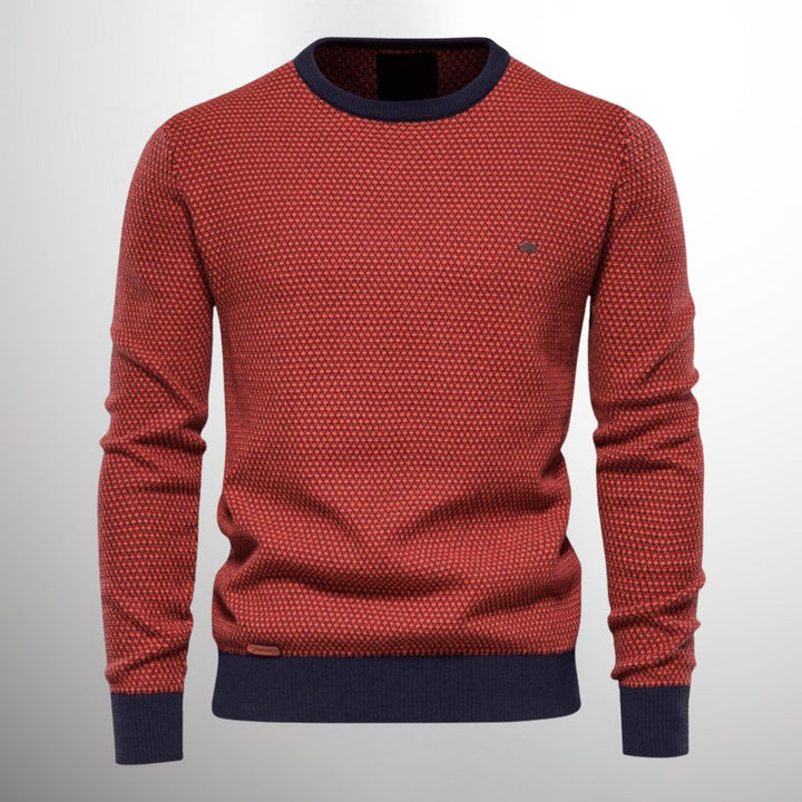 Heren trui ronde hals lange mouwen - Klassieke elegantie - Rood
