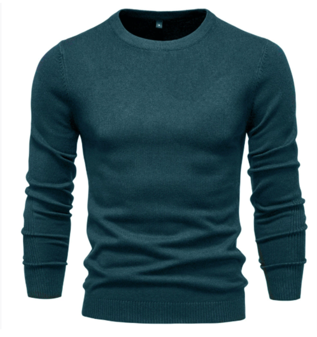 Heren Trui Ronde Hals Modern Fit - Zacht & Warm - Groen