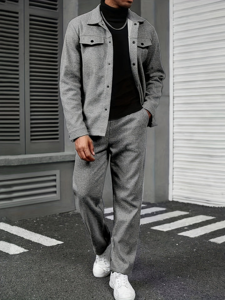 Heren Tweedelige Set Losse Pasvorm - Casual Lente & Herfst