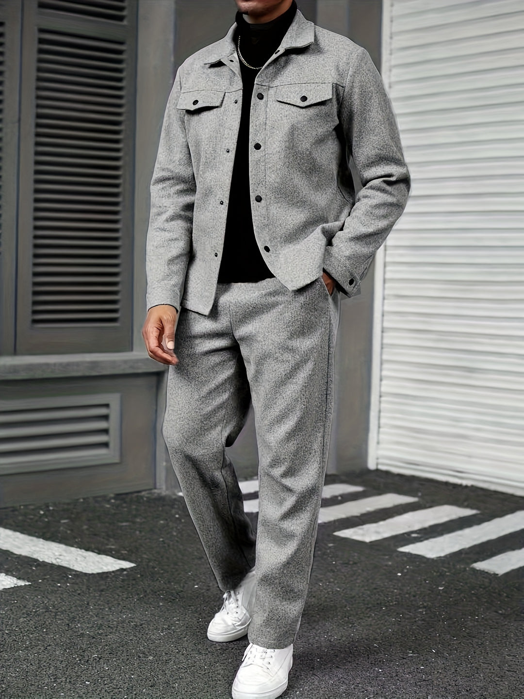 Heren Tweedelige Set Losse Pasvorm - Casual Lente & Herfst