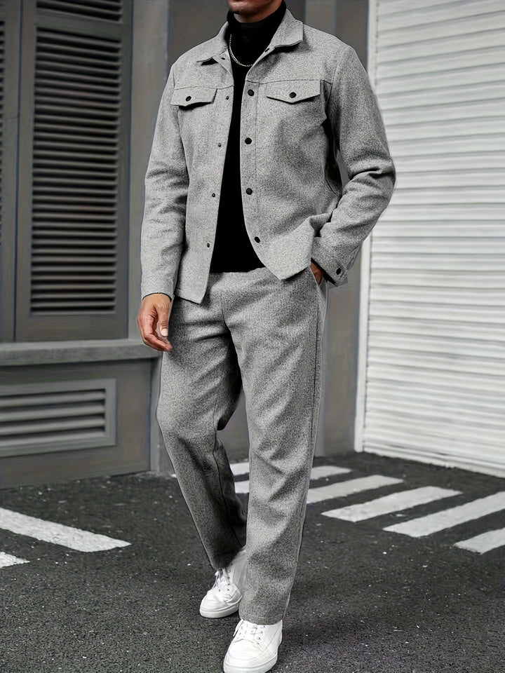 Heren Tweedelige Set Losse Pasvorm - Casual Lente & Herfst