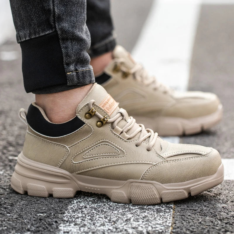 Heren Veiligheidsschoenen Straight Laag - Zomerwerk - Beige
