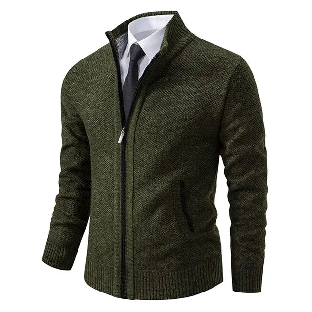 Heren Vest met Rits - Klassieke Pasvorm - Groen