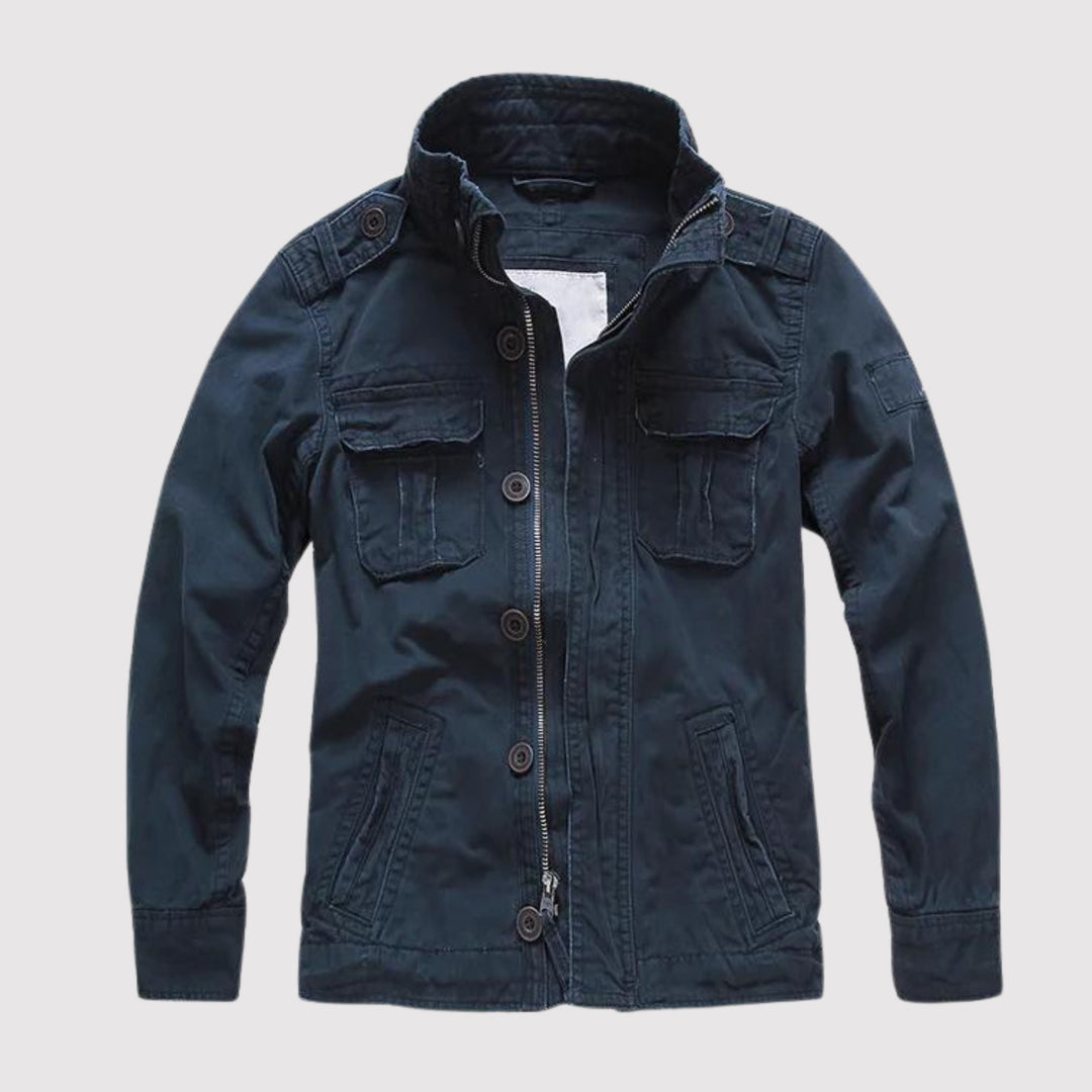 Heren Vintage Tactische Jas - Klassieke Stijl - Blauw