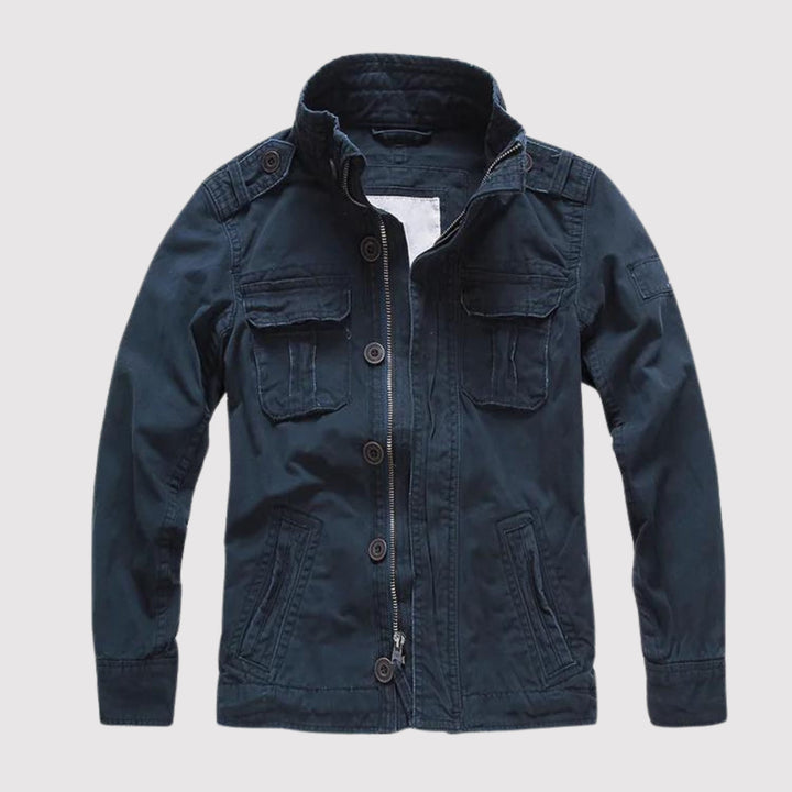 Heren Vintage Tactische Jas - Klassieke Stijl - Blauw