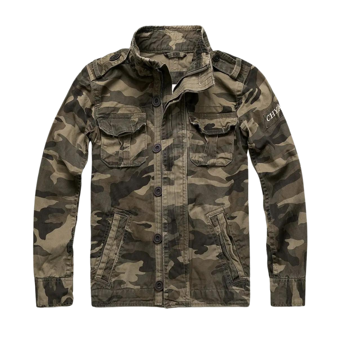 Heren Vintage Tactische Jas - Klassieke Stijl - Bruin