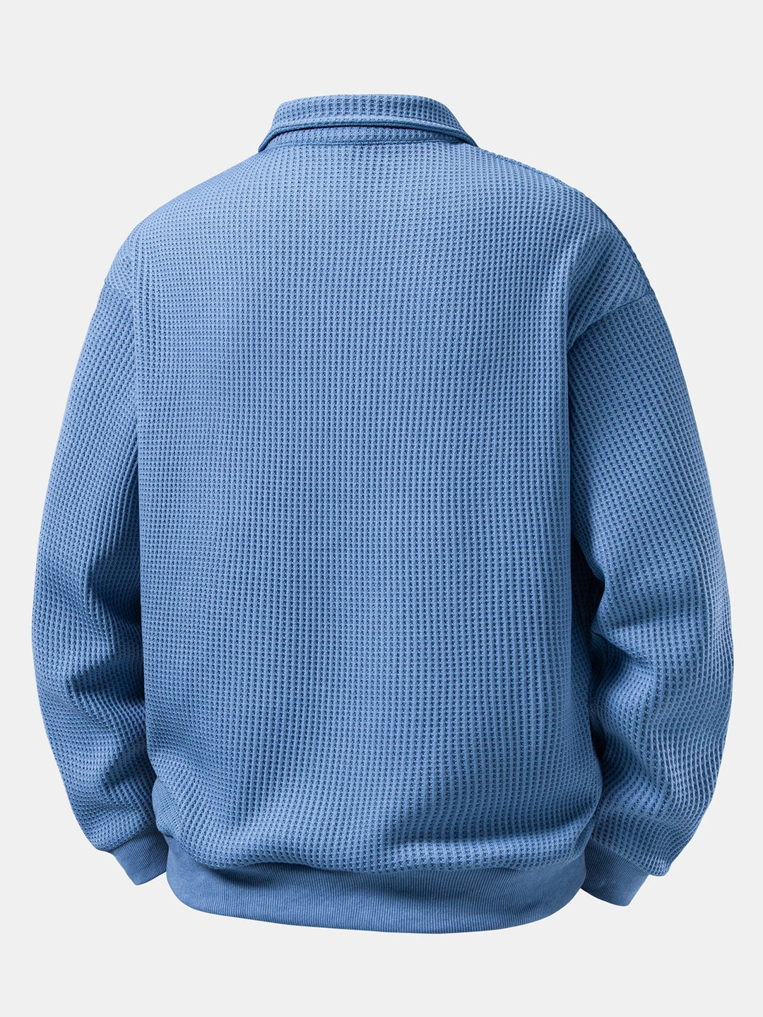 Heren Wafelstructuur Polo Sweatshirt - Relaxed Fit
