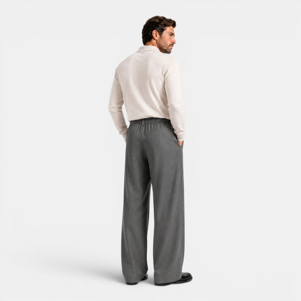 Heren Wijde Broek met Plooien - Ontspannen Tailored Fit