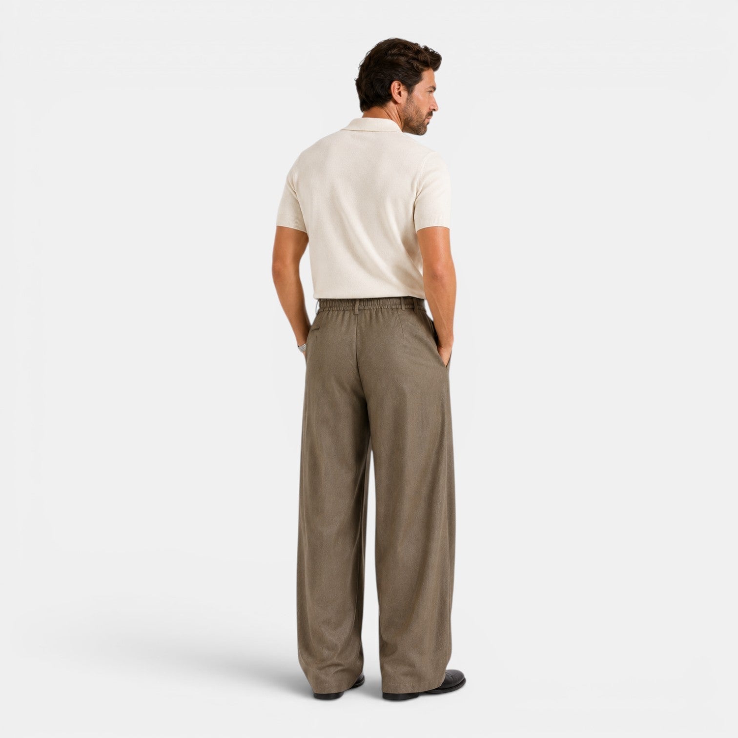 Heren Wijde Broek met Plooien - Ontspannen Tailored Fit