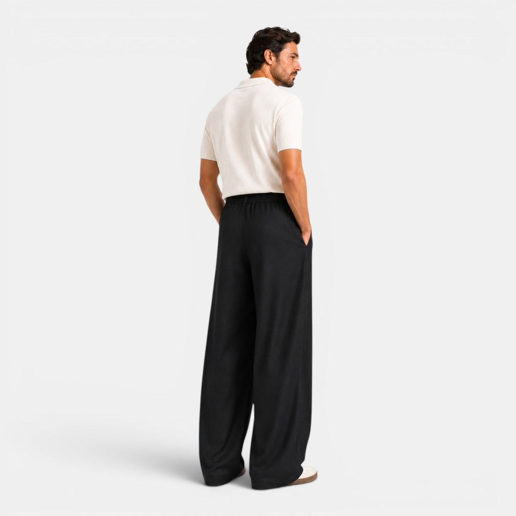 Heren Wijde Broek met Plooien - Ontspannen Tailored Fit