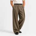 Heren Wijde Broek met Plooien - Ontspannen Tailored Fit - Taupe