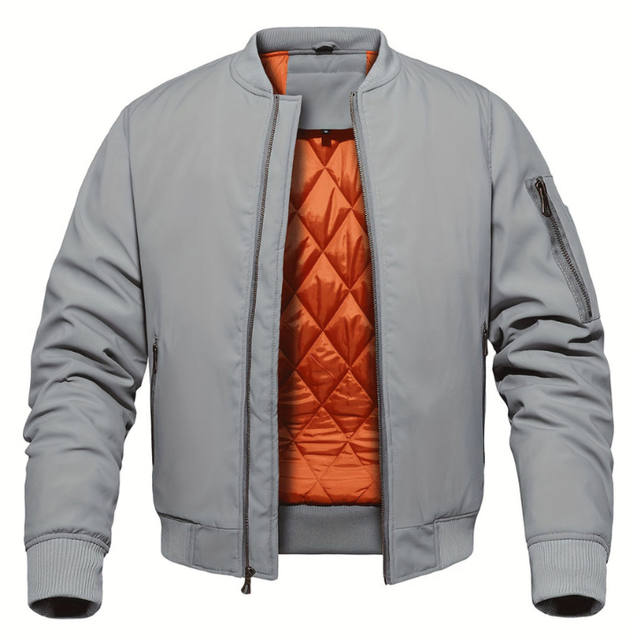 Heren Winterjas Bomberjas - Klassiek Design met Ritssluiting - Grijs