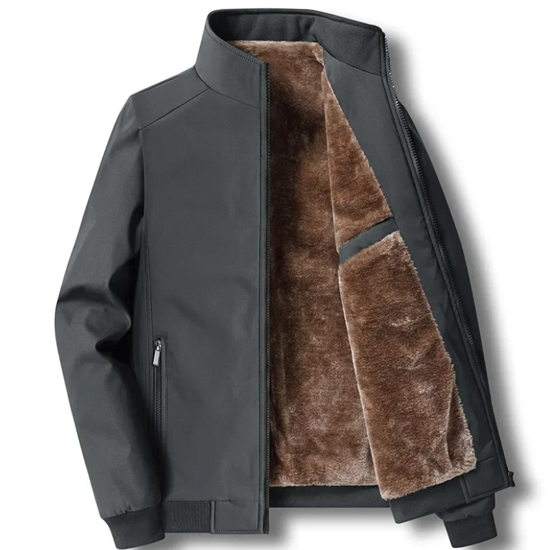 Heren Winterjas Dikke Voering - Warm & Comfortabel - Grijs