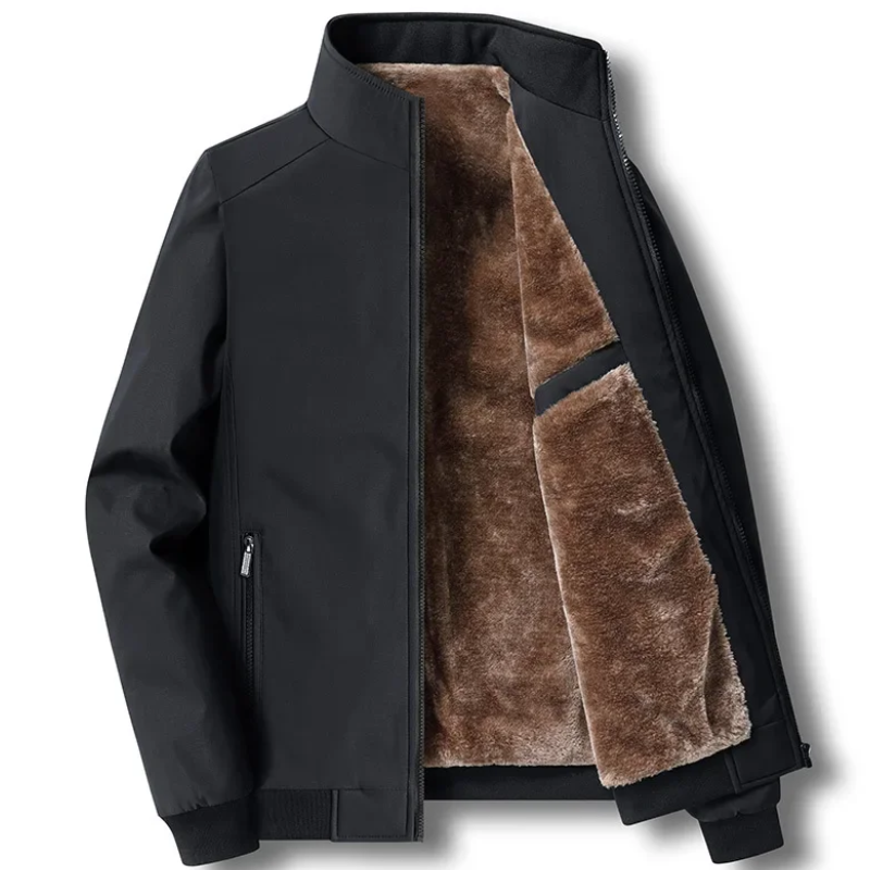 Heren Winterjas Dikke Voering - Warm & Comfortabel - Zwart